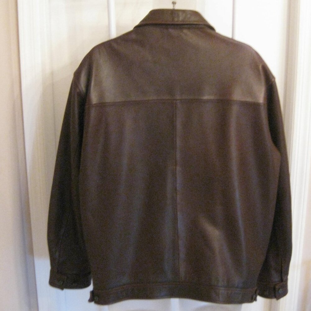 Vintage Ralph Lauren Polo Lambskin Men’s Leather Jacket Brown Size Large - Picture 7 of 11